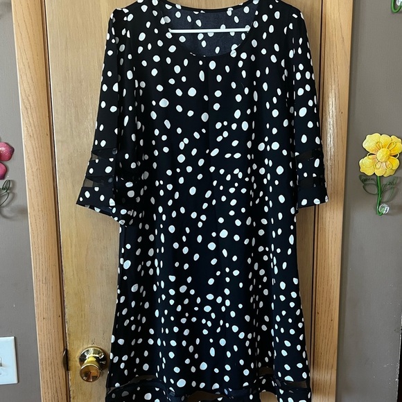 luvamia Dresses & Skirts - luvamia Women's Casual Crewneck Dress 3/4 Bell Sleeve Mesh Panel Tunic Dress